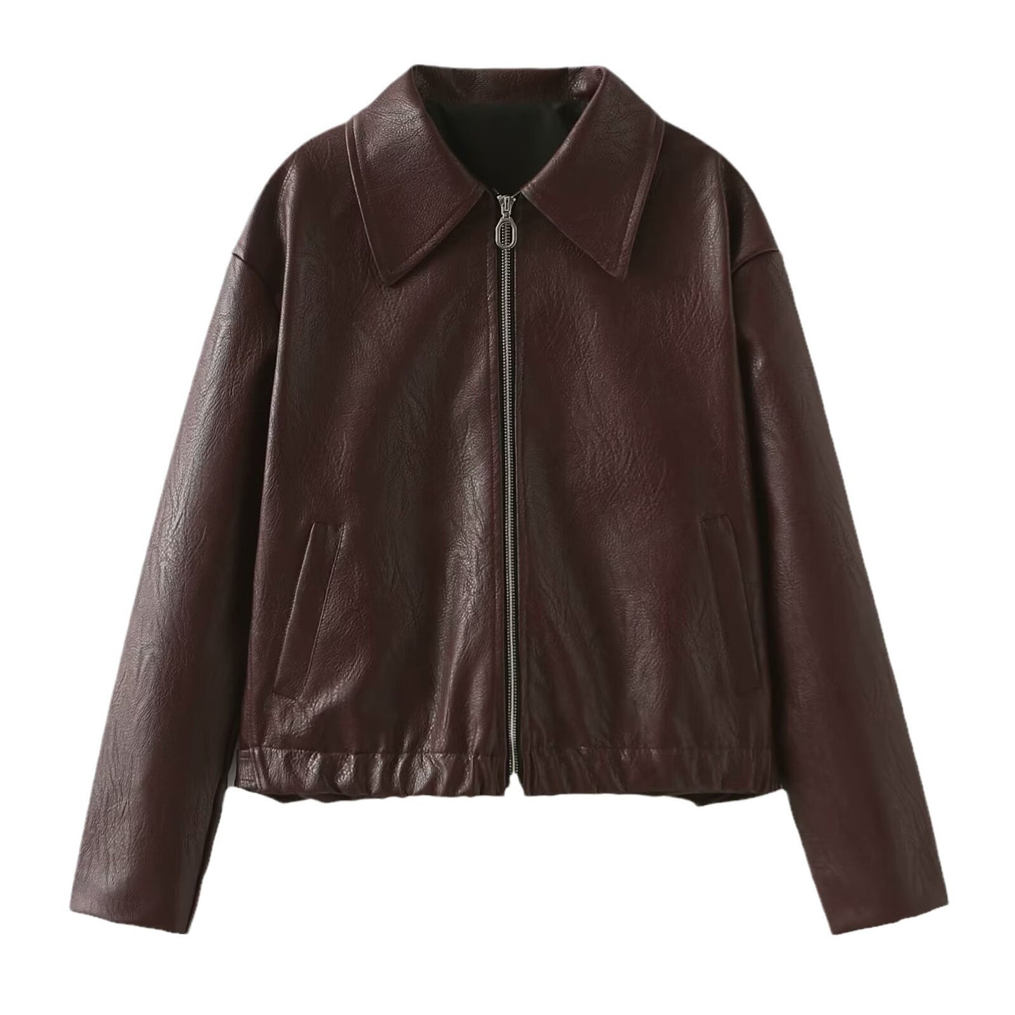 Leather Zip-Up Jacket