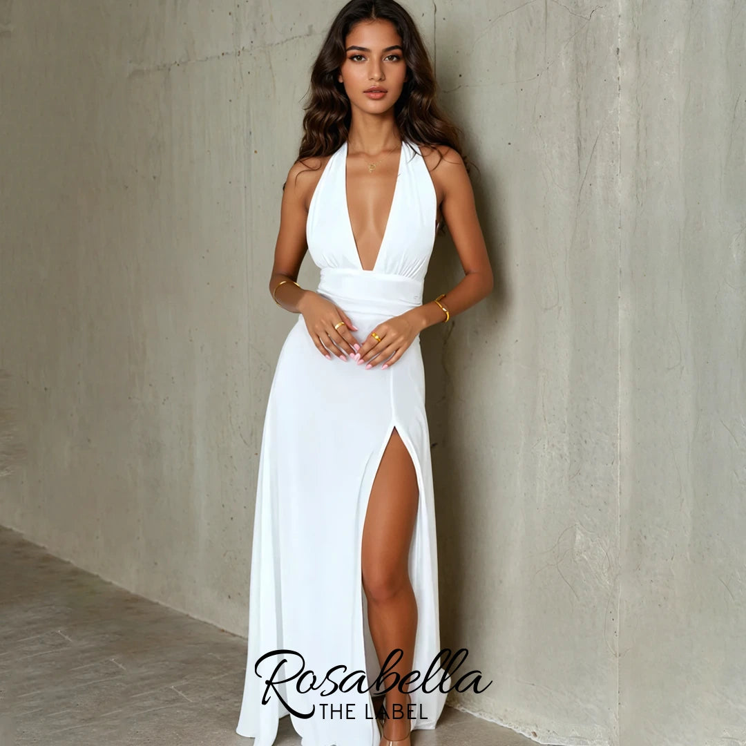V-Neck Maxi Dress with Slit