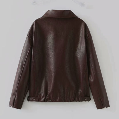 Leather Zip-Up Jacket