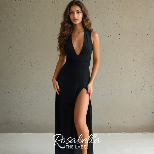 V-Neck Maxi Dress with Slit