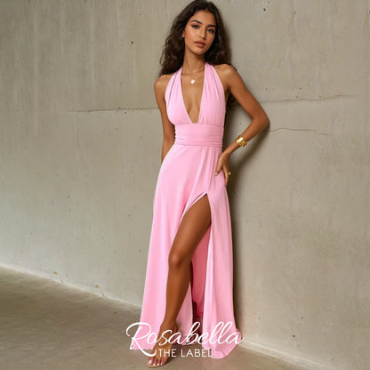 V-Neck Maxi Dress with Slit