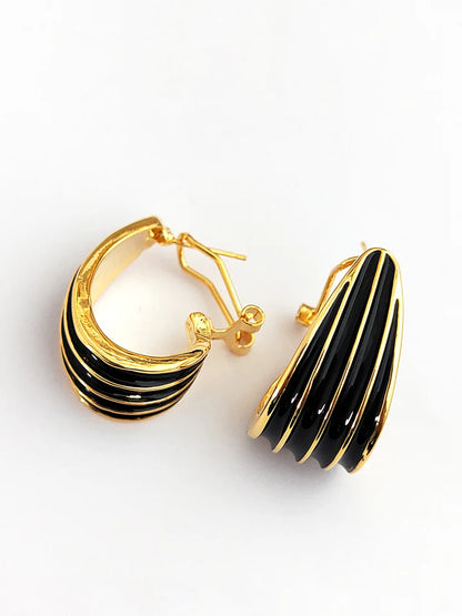 Ribbed Hoop Earrings