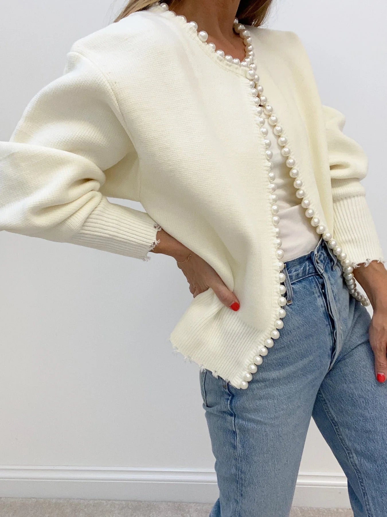 Pearl Trim Cardigan
