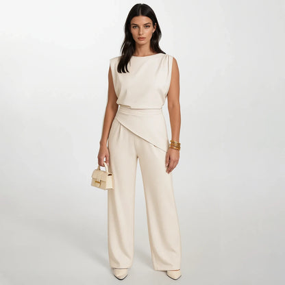 Sleeveless Two-Piece Trouser Set