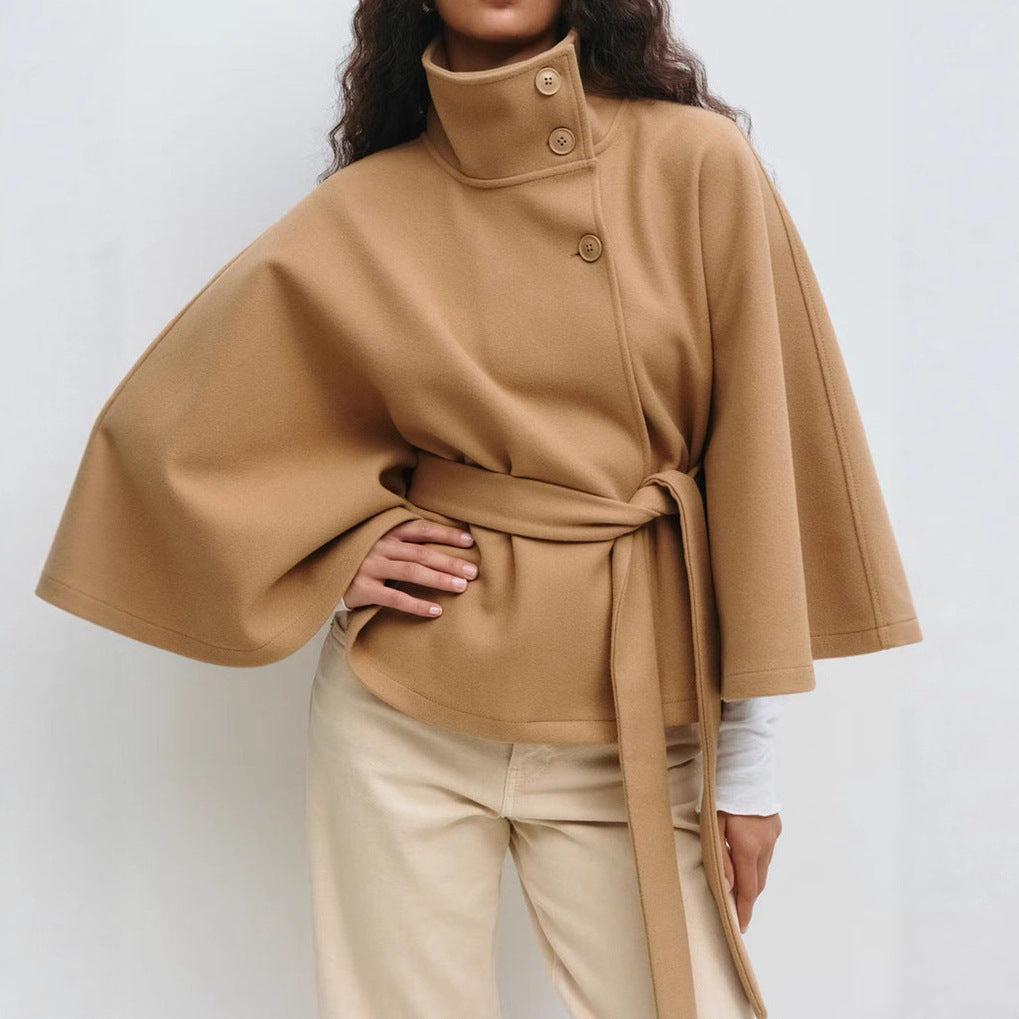 It Girl High Neck Coat with Belt